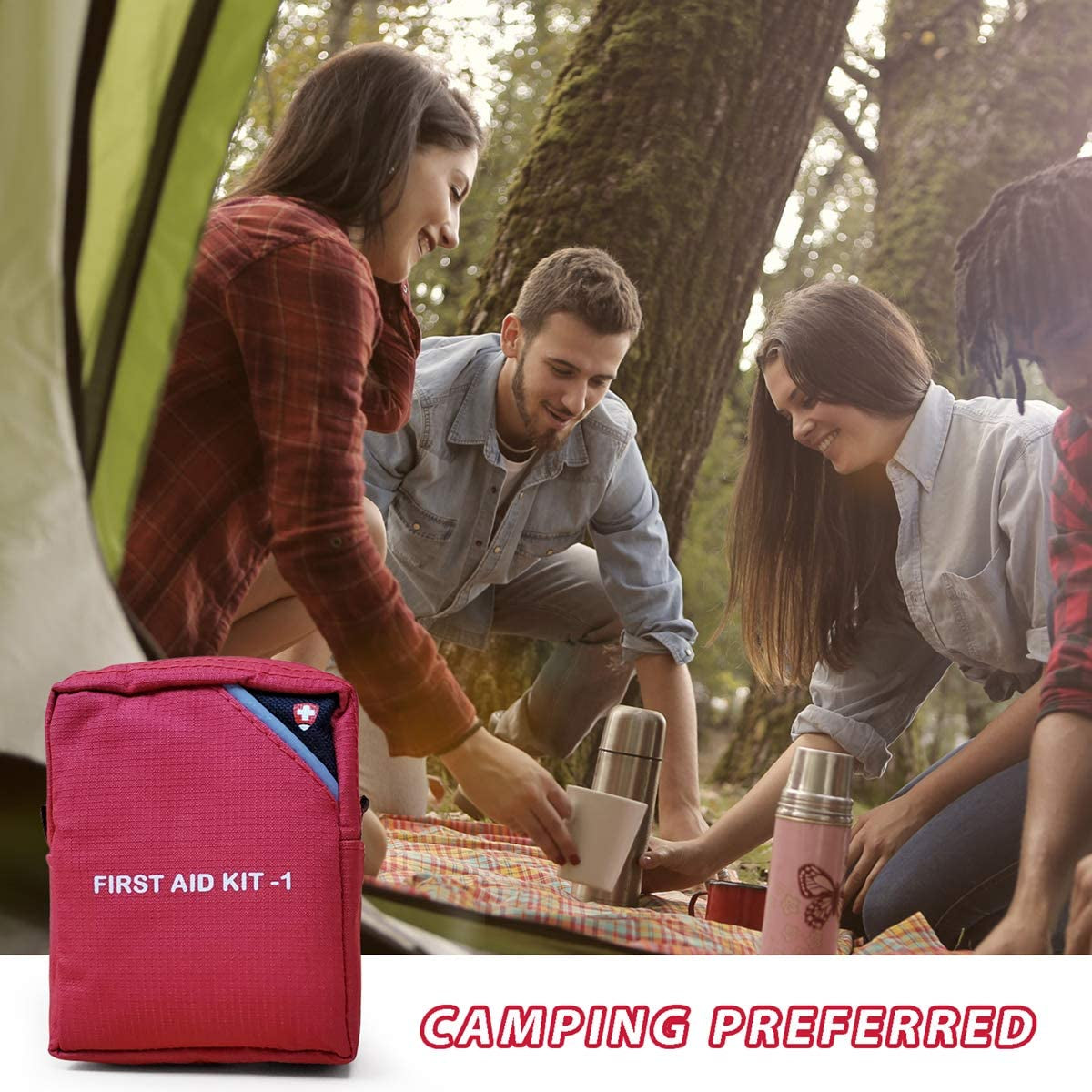 Compact Waterproof Mini First Aid Kit - 78-Piece Emergency Medical Survival Gear for Camping, Hiking, Travel & Outdoor Adventures