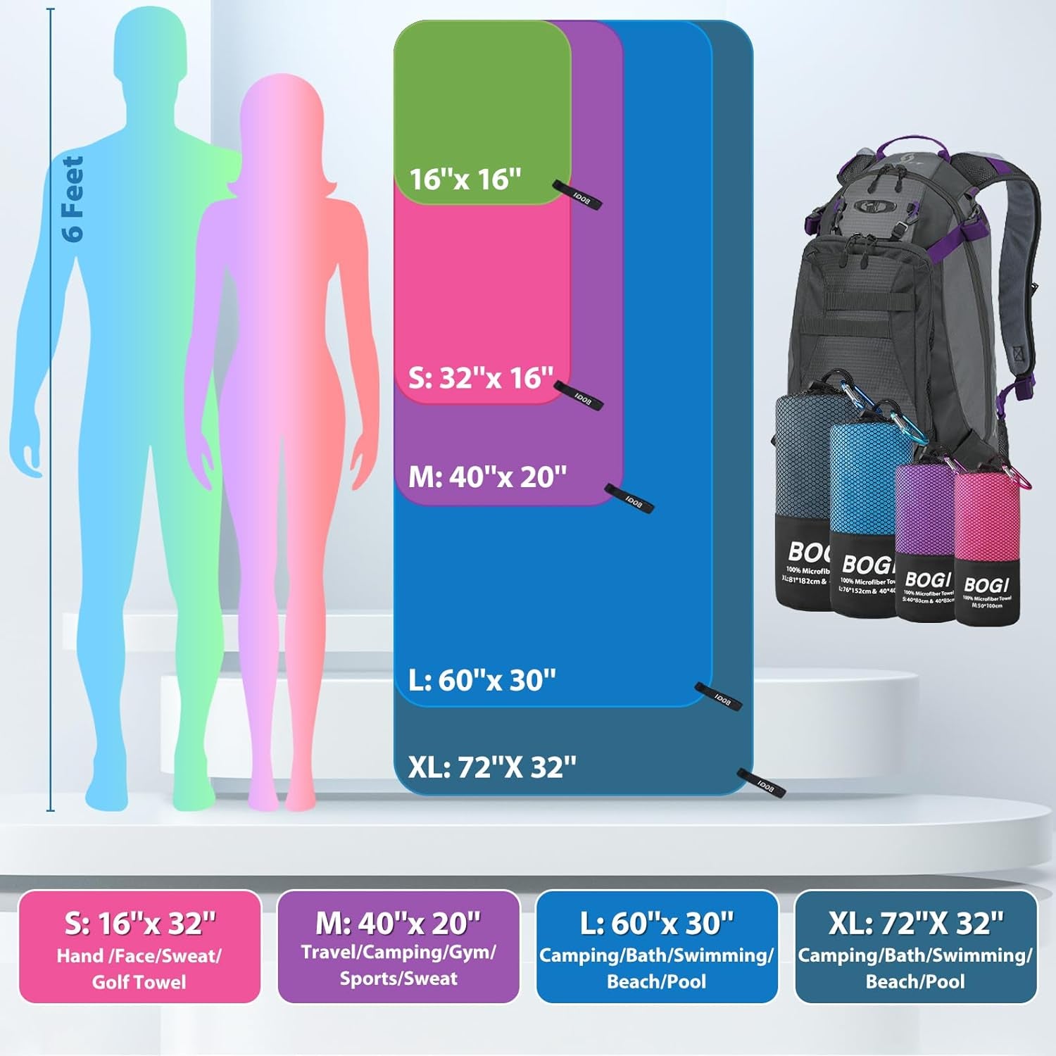 Quick-Dry Microfiber Travel Towel - Compact, Lightweight & Ultra-Absorbent