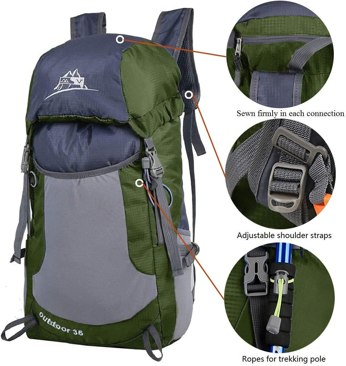 Versatile 35L Foldable Backpack for Adventure and Travel