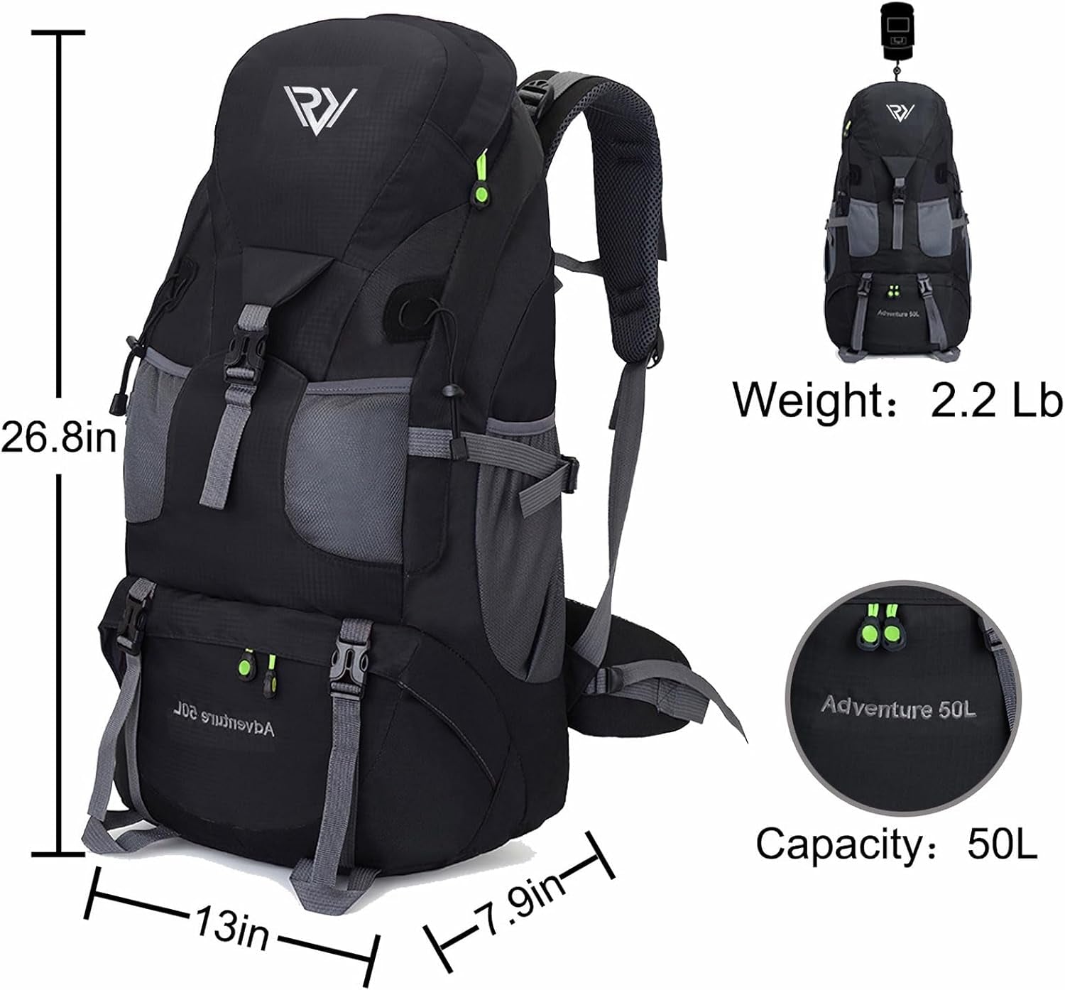 50L Hiking Backpack