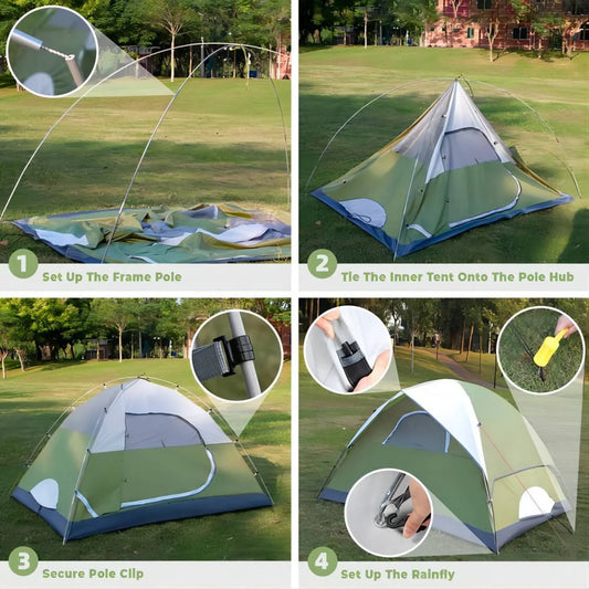 Lightweight Waterproof 2-Person Camping Tent - Perfect for Outdoor Adventures, Only 5 lbs!