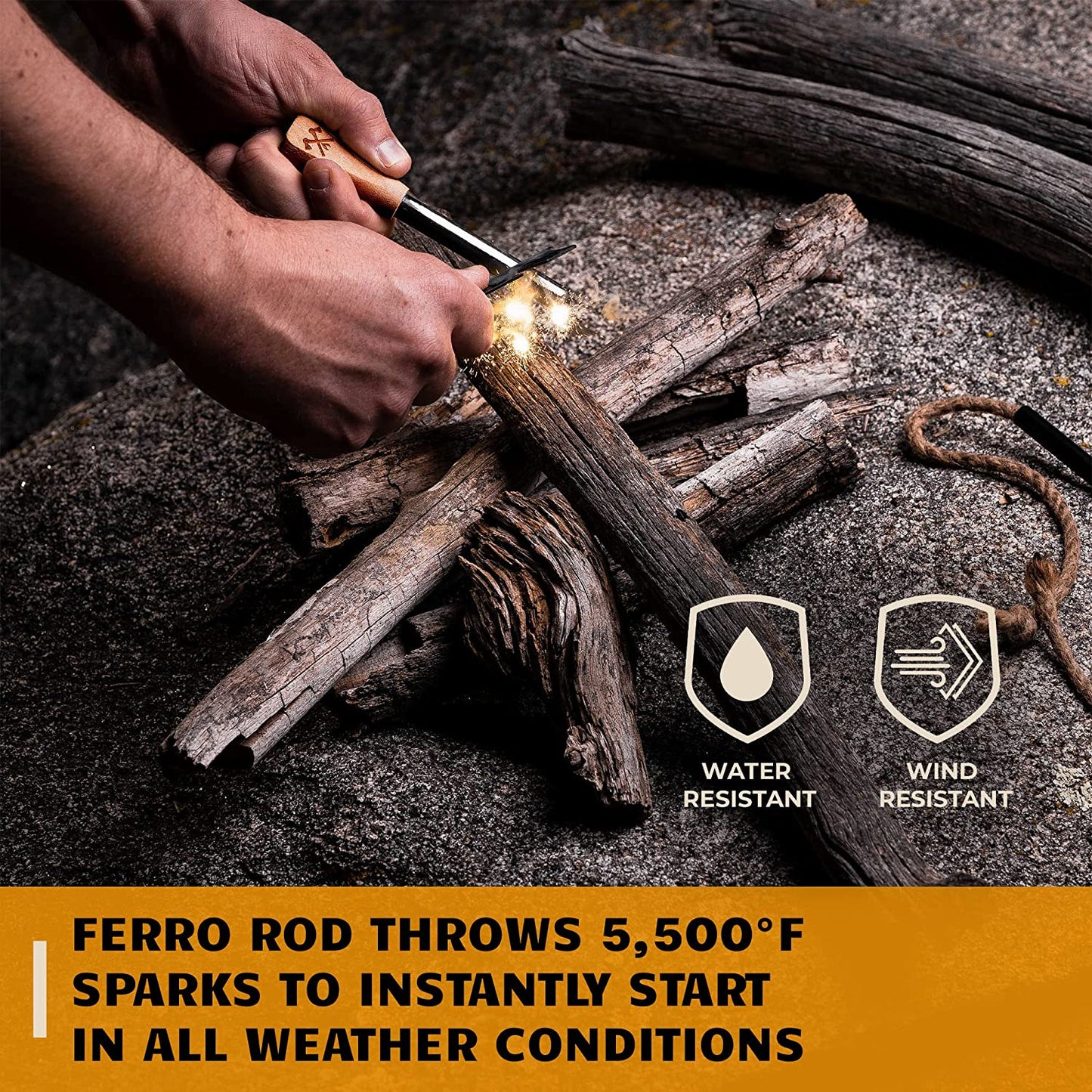Ferro Rod Fire Starter Kit