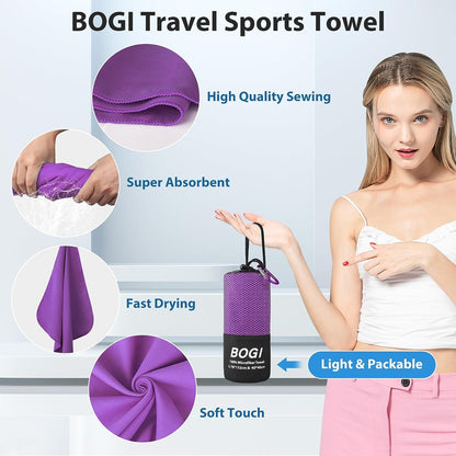 Quick-Dry Microfiber Travel Towel - Compact, Lightweight & Ultra-Absorbent