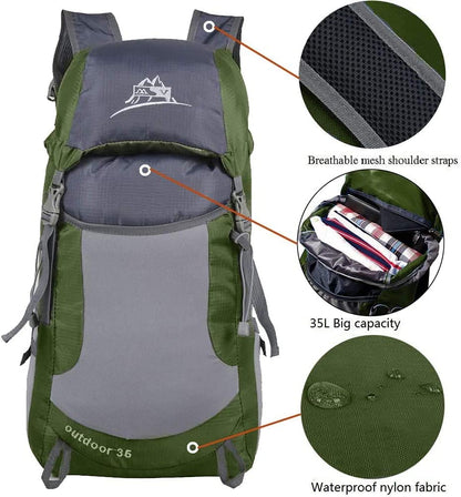 Versatile 35L Foldable Backpack for Adventure and Travel
