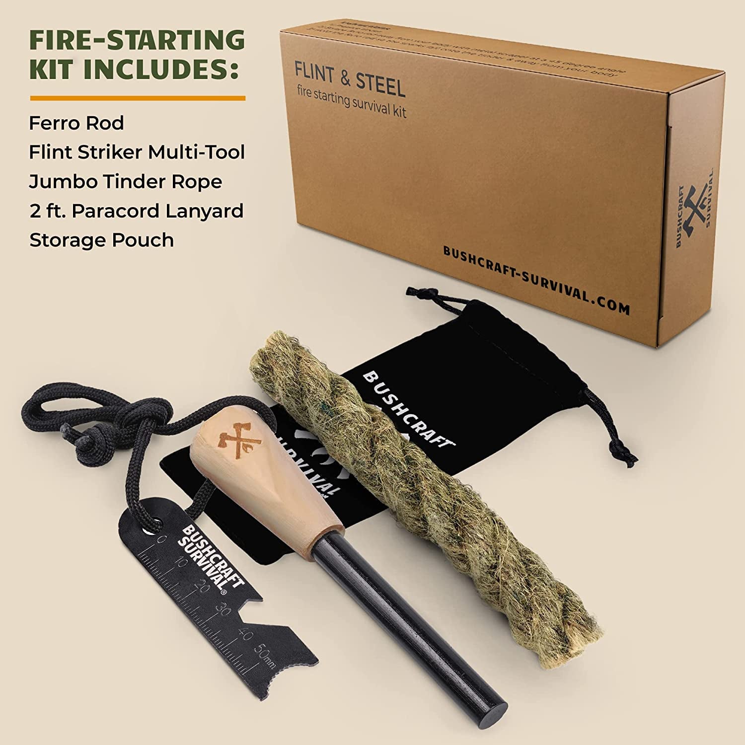 Ferro Rod Fire Starter Kit