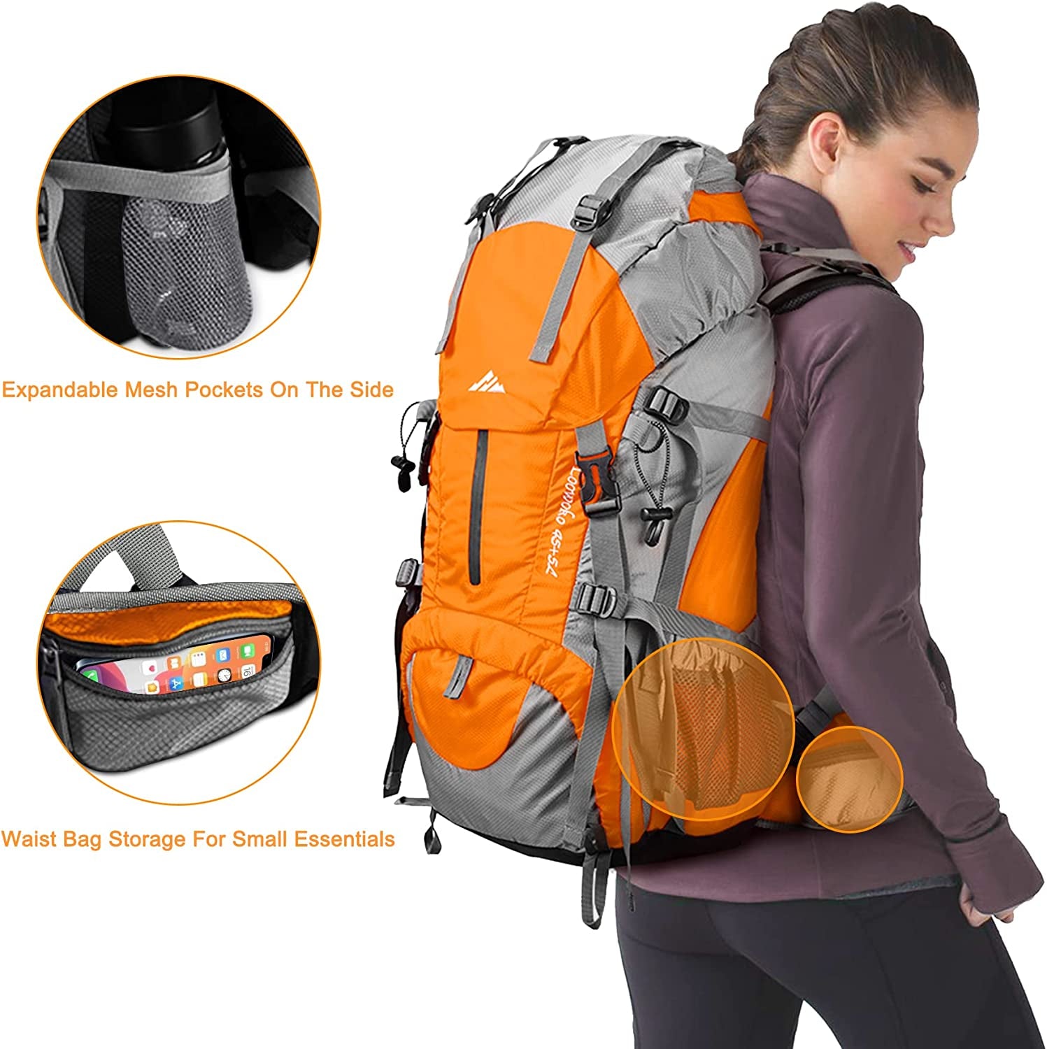 Ultimate 50L Hiking Backpack with Waterproof Rain Cover - Perfect for Adventures!