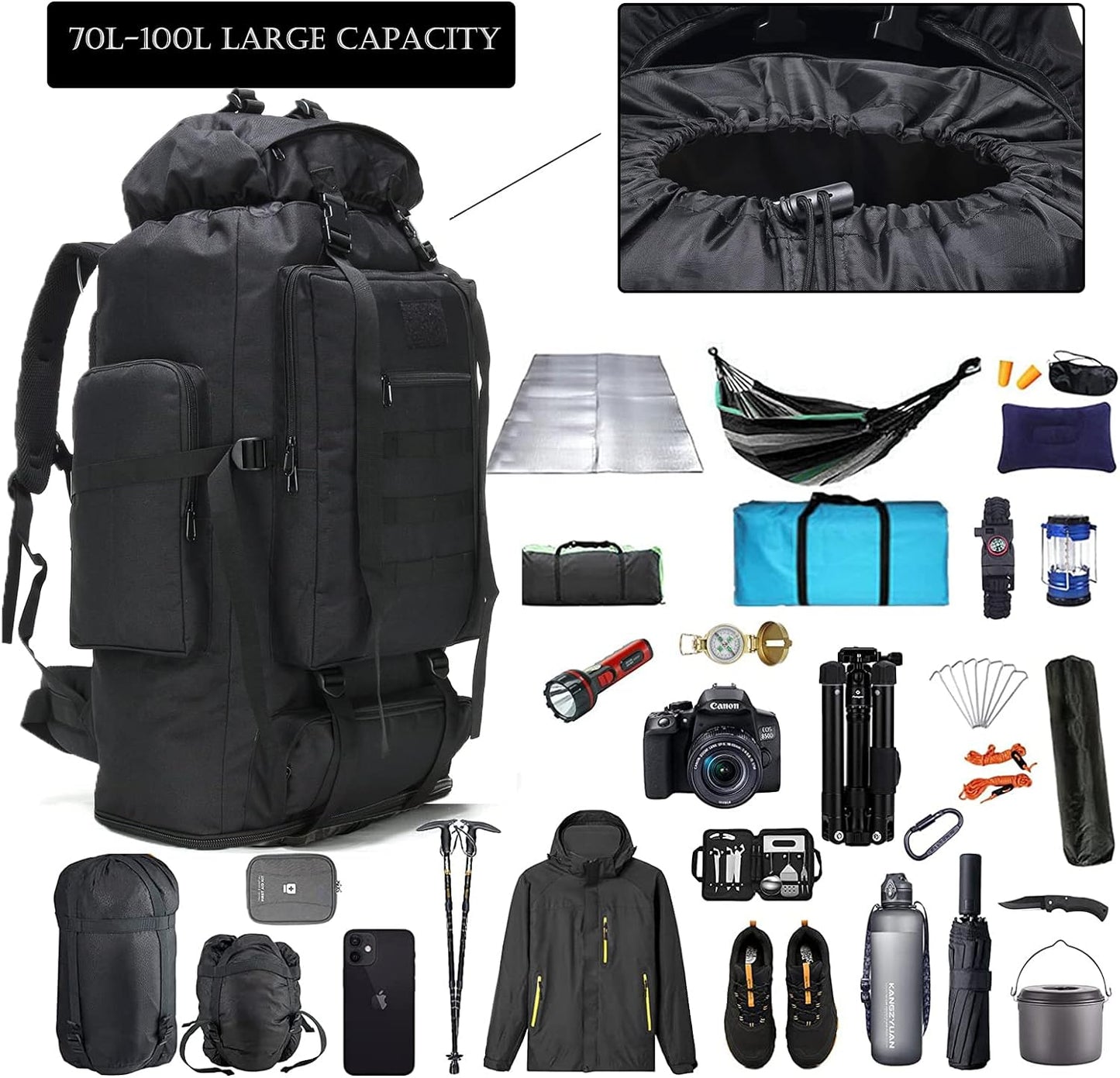 70L/100L Molle Camping Assault Pack