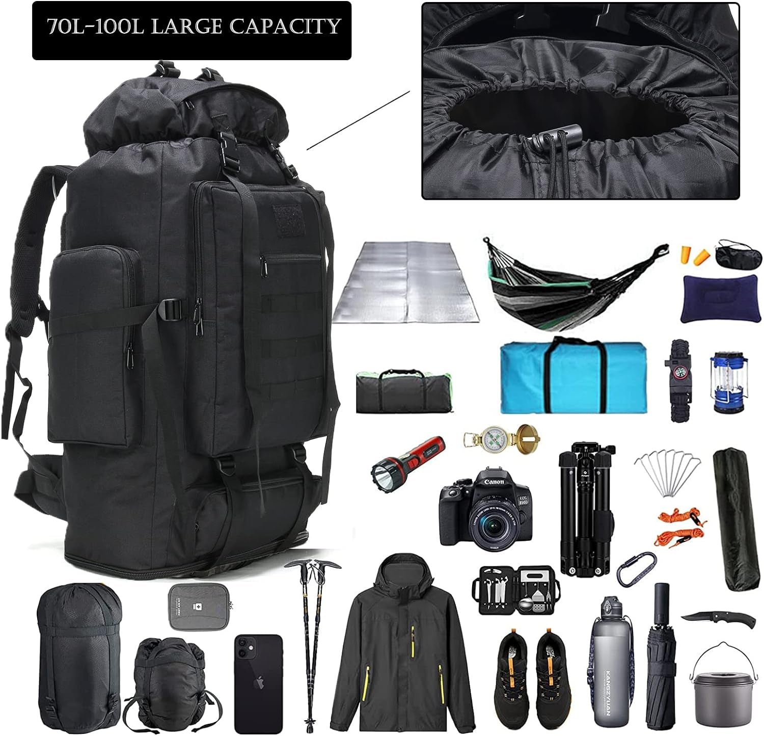 70L/100L Molle Camping Assault Pack