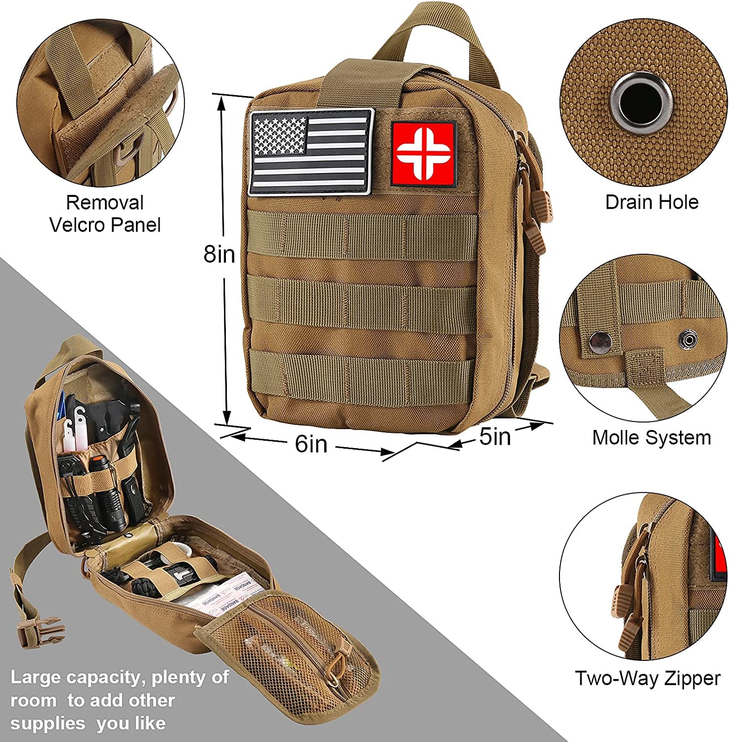 Ultimate Emergency Survival Kit & First Aid Combo - 142pcs Gear with Molle Pouch, Perfect Gift for Men, Dads, and Adventurers - Ideal for Camping, Hiking & Outdoor Adventures