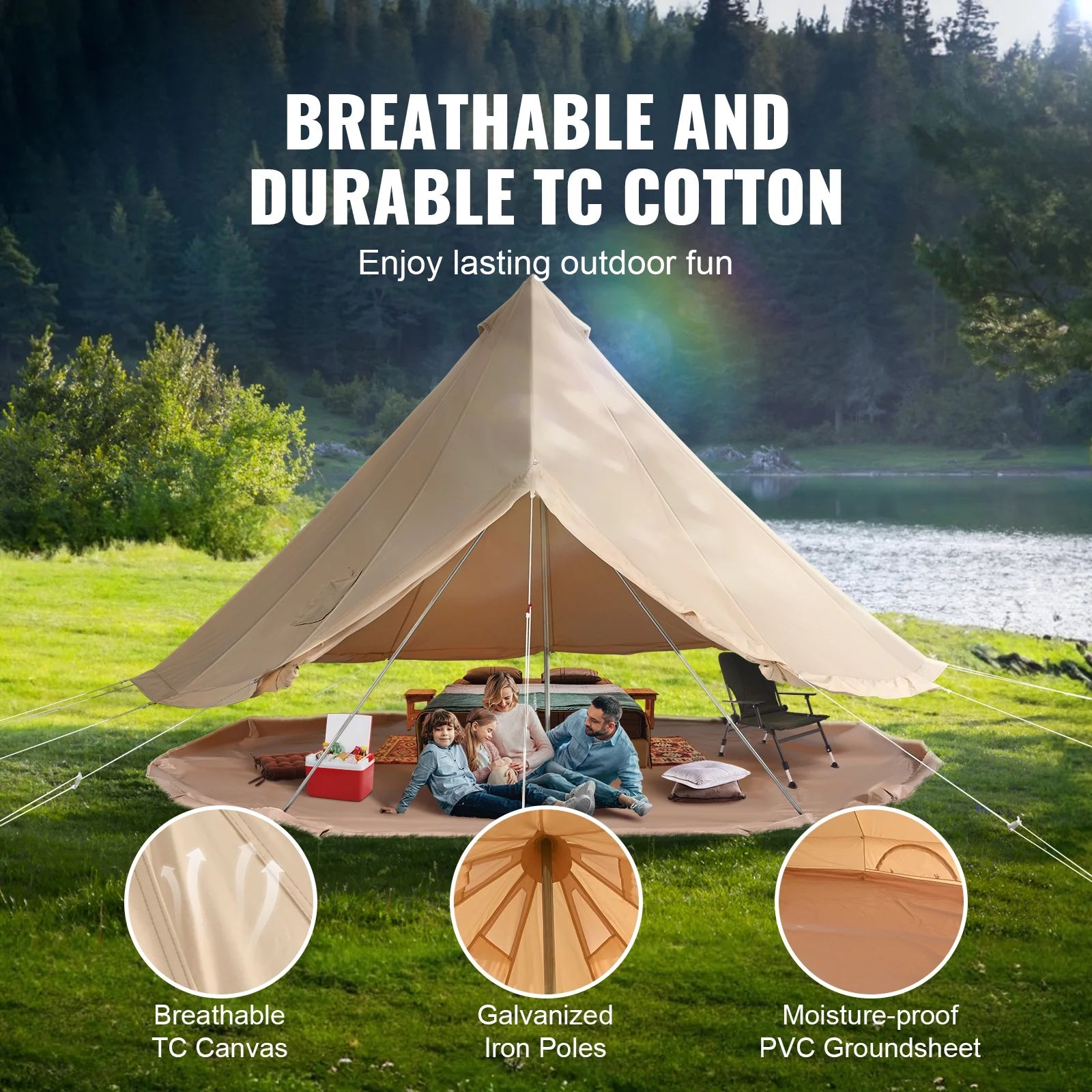 All-Weather Camping Tent with Convenient Stove Jack