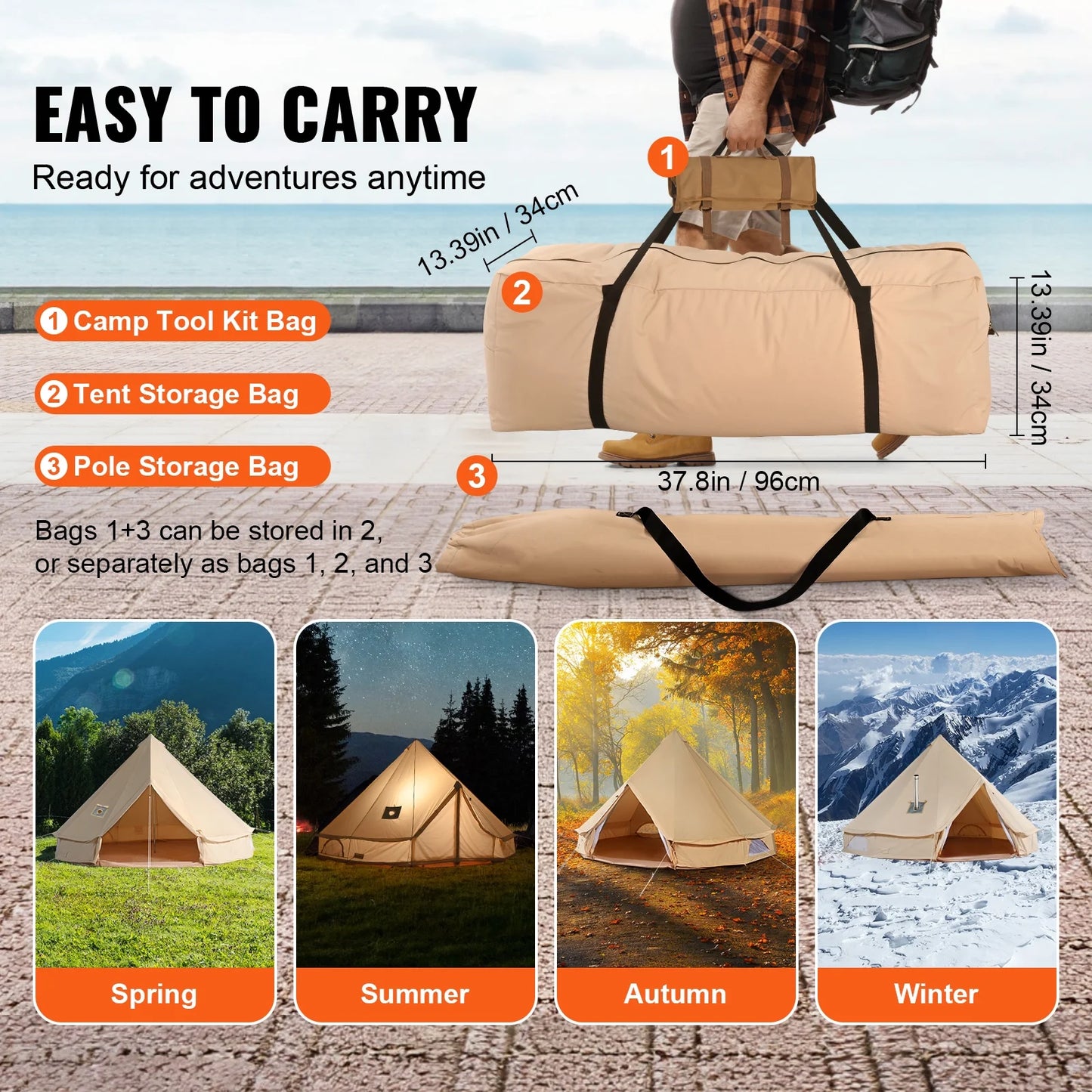 All-Weather Camping Tent with Convenient Stove Jack
