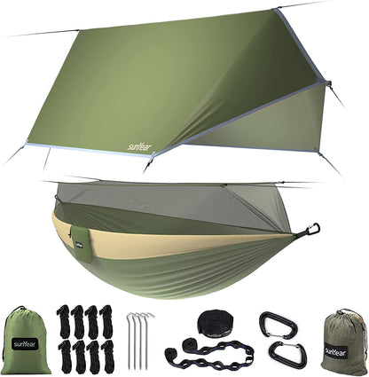 Ultimate Portable Camping Hammock - 2-Person Tent with Bug Net & 10ft Straps for Outdoor Adventure!
