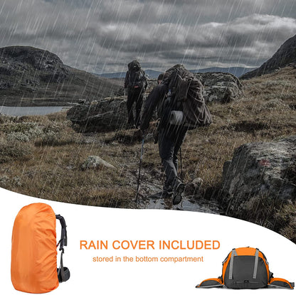 Ultimate 50L Hiking Backpack with Waterproof Rain Cover - Perfect for Adventures!