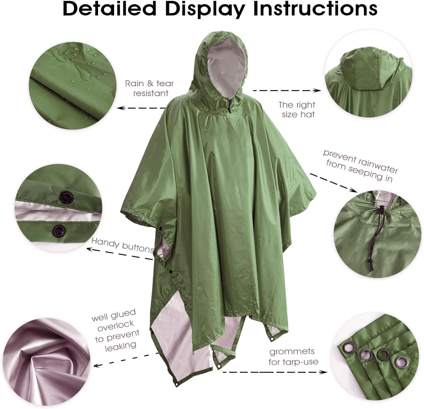 Ultimate Lightweight Rain Poncho - Stay Dry on the Go!