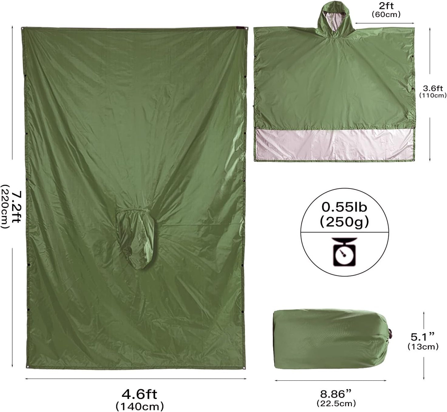 Ultimate Lightweight Rain Poncho - Stay Dry on the Go!