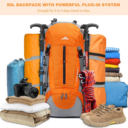 Ultimate 50L Hiking Backpack with Waterproof Rain Cover - Perfect for Adventures!
