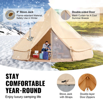 All-Weather Camping Tent with Convenient Stove Jack