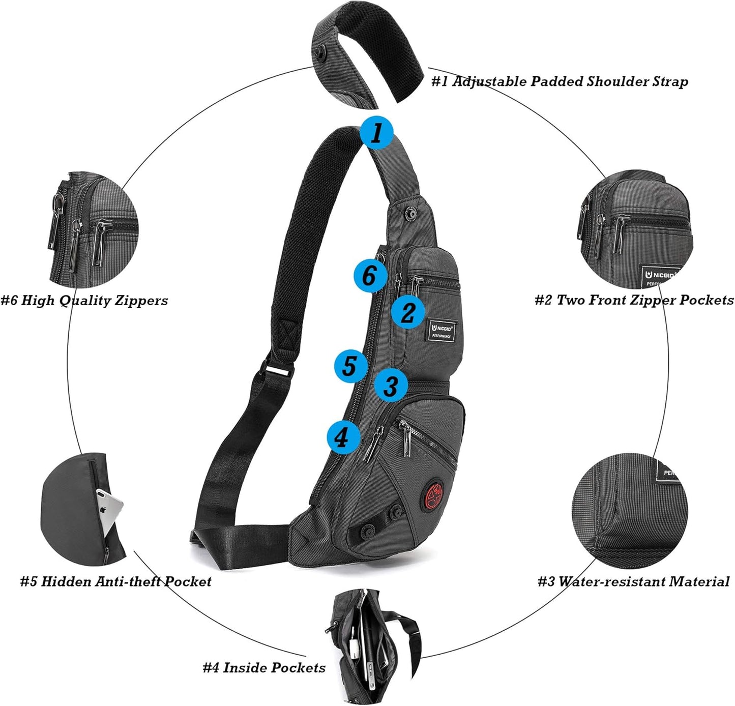 Versatile Crossbody Chest Bag for Hands-Free Convenience