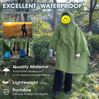 Ultimate Lightweight Rain Poncho - Stay Dry on the Go!